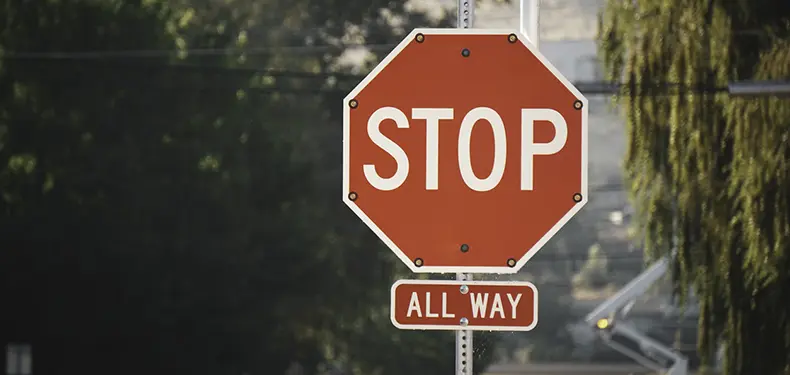 A photo of a 'Stop' traffic sign.